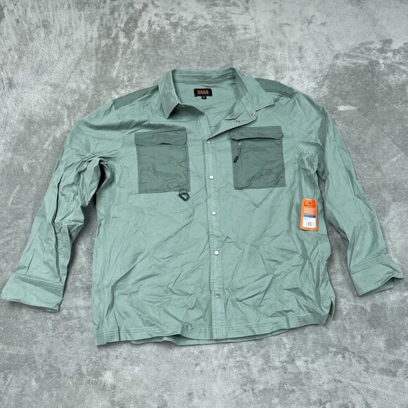 Bass Outdoor XL Stretch Worker Shirt Lily Pad NWT 6402 - Picture 1 of 8